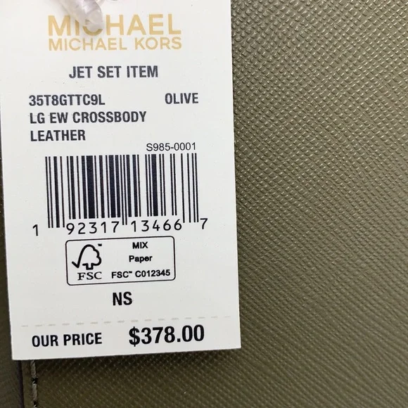 MICHAEL KORS LARGE EAST WEST CROSSBODY & Top Zip Coinpouch With ID Card OLIVE - Picture 15 of 16